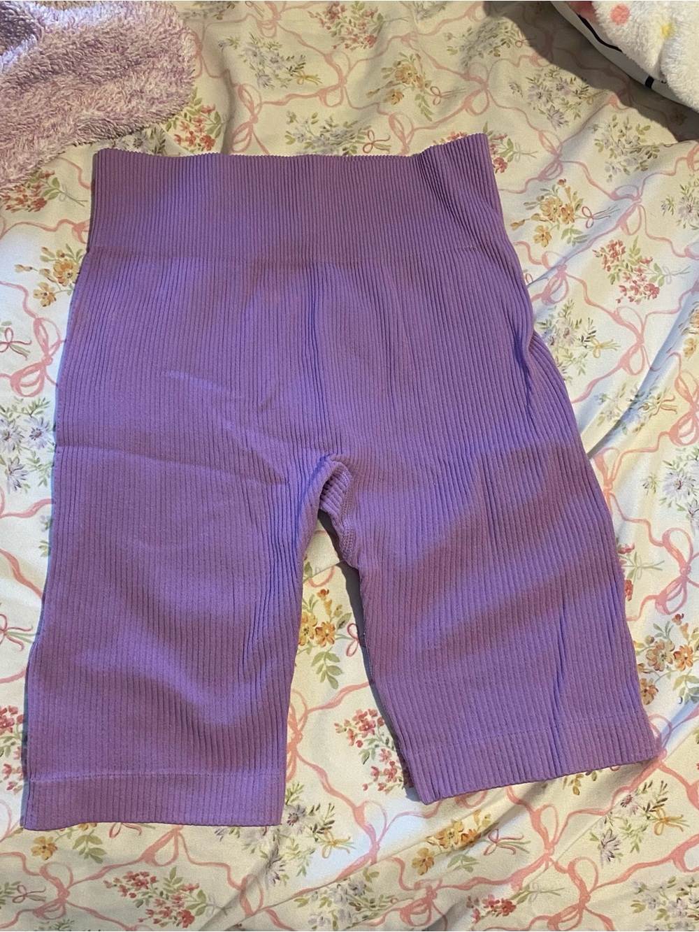 Rib-Knit Biker Shorts